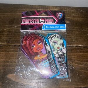 NEW 2011 Monster High 6 Note Pads Loot Bag Party Birthday Prizes Frankie Cleo